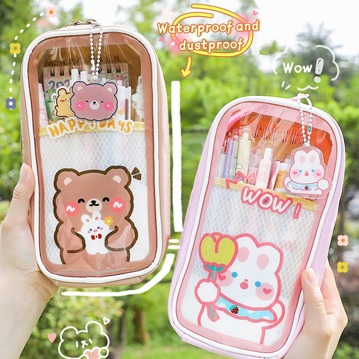 Kawaii Transparent Pen Case