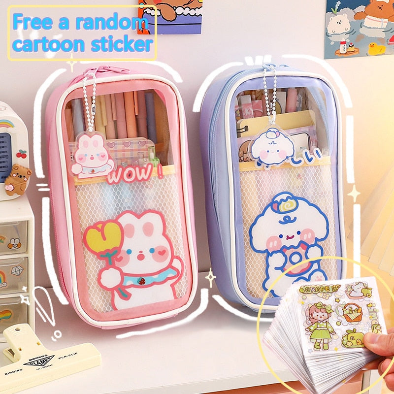 Kawaii Transparent Pen Case